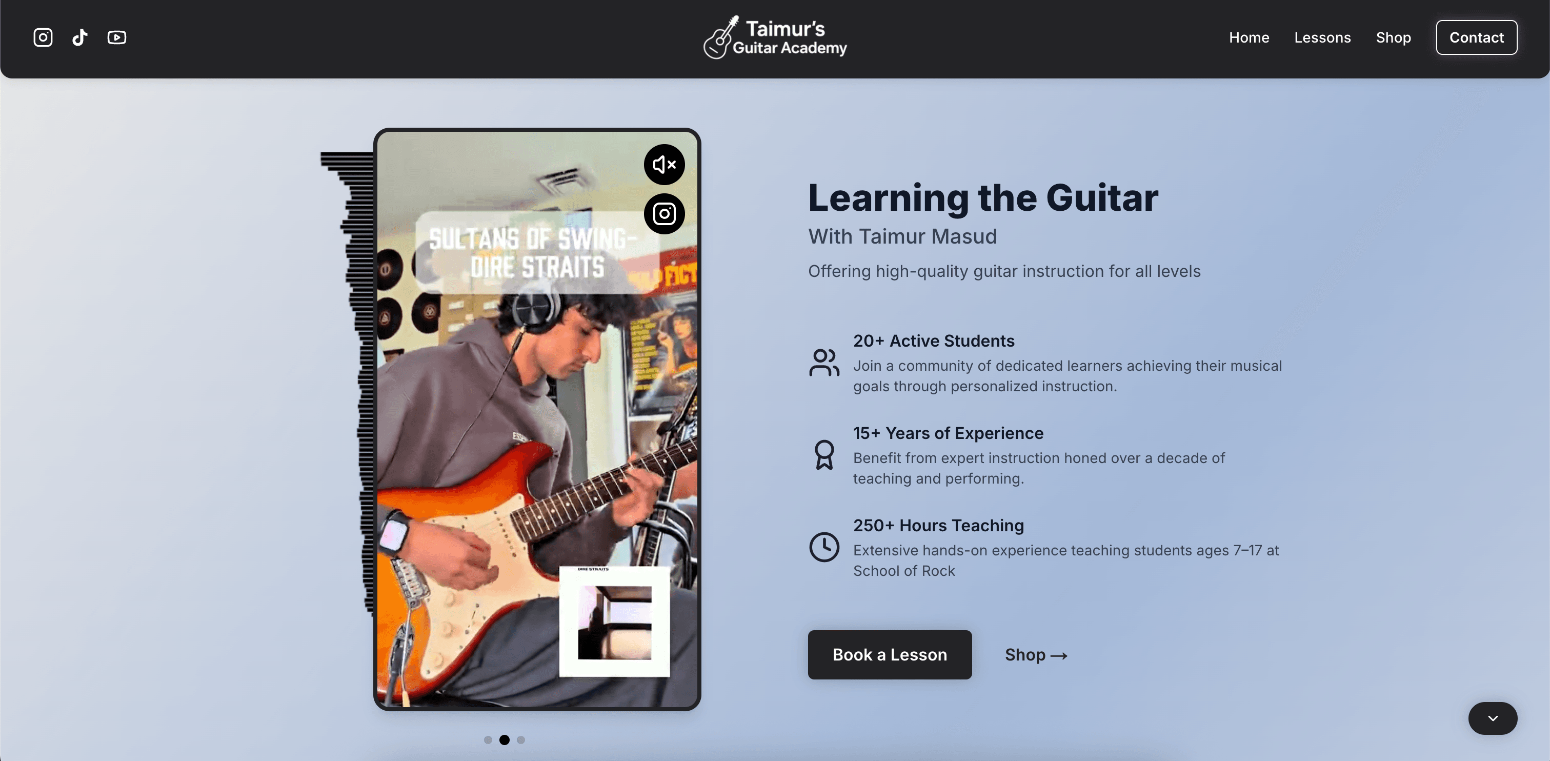 Taimur Masud website screenshot